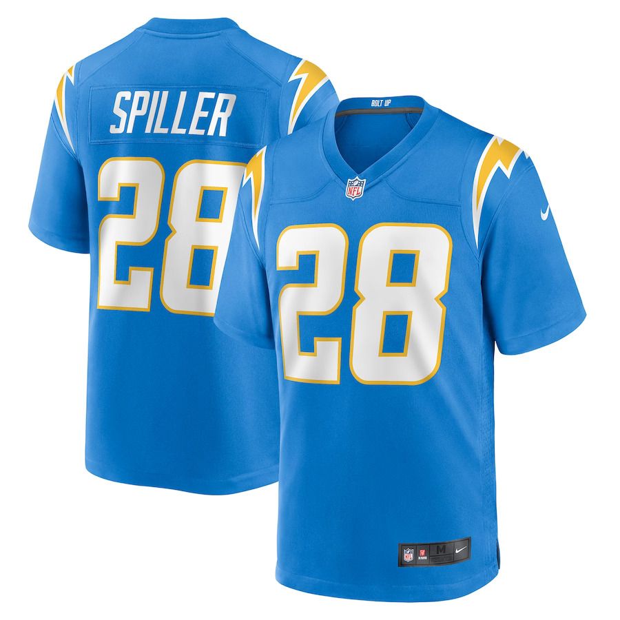 Men Los Angeles Chargers 28 Isaiah Spiller Nike Powder Blue Game NFL Jersey